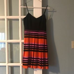 Flirty pink and orange striped dress